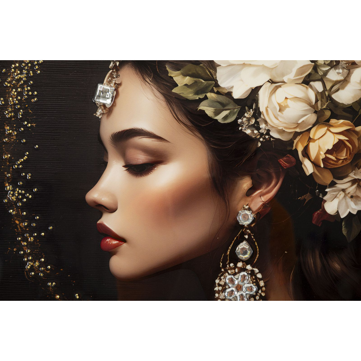 Kendra Home - Stampa su Tela con Cornice Donna 7, Multicolore, 62x3,5x92 cm