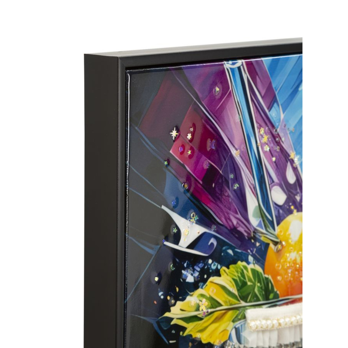 Kendra Home - Stampa su Tela con Cornice Cocktail, Multicolore, 62x3,5x92 cm