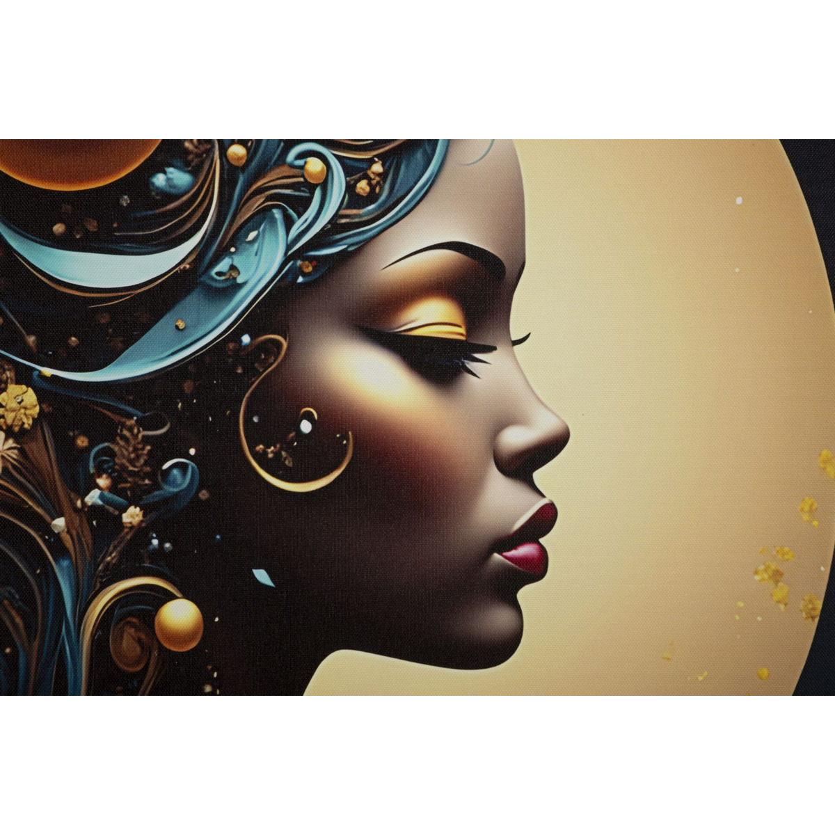 Kendra Home - Stampa su Tela con Cornice e LED Africa 31, Multicolore, 60x3,5x90 cm