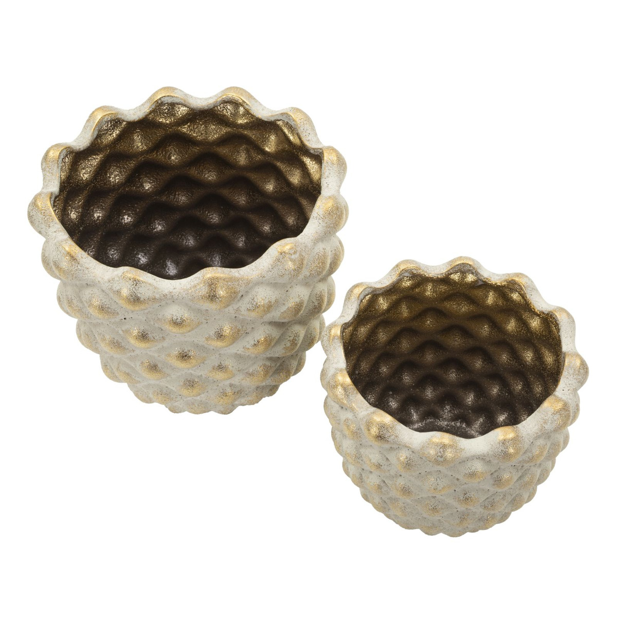 Kendra Home - Set di 2 Vasi Decorativi VKH1023, Grigio, 23x23x18 cm