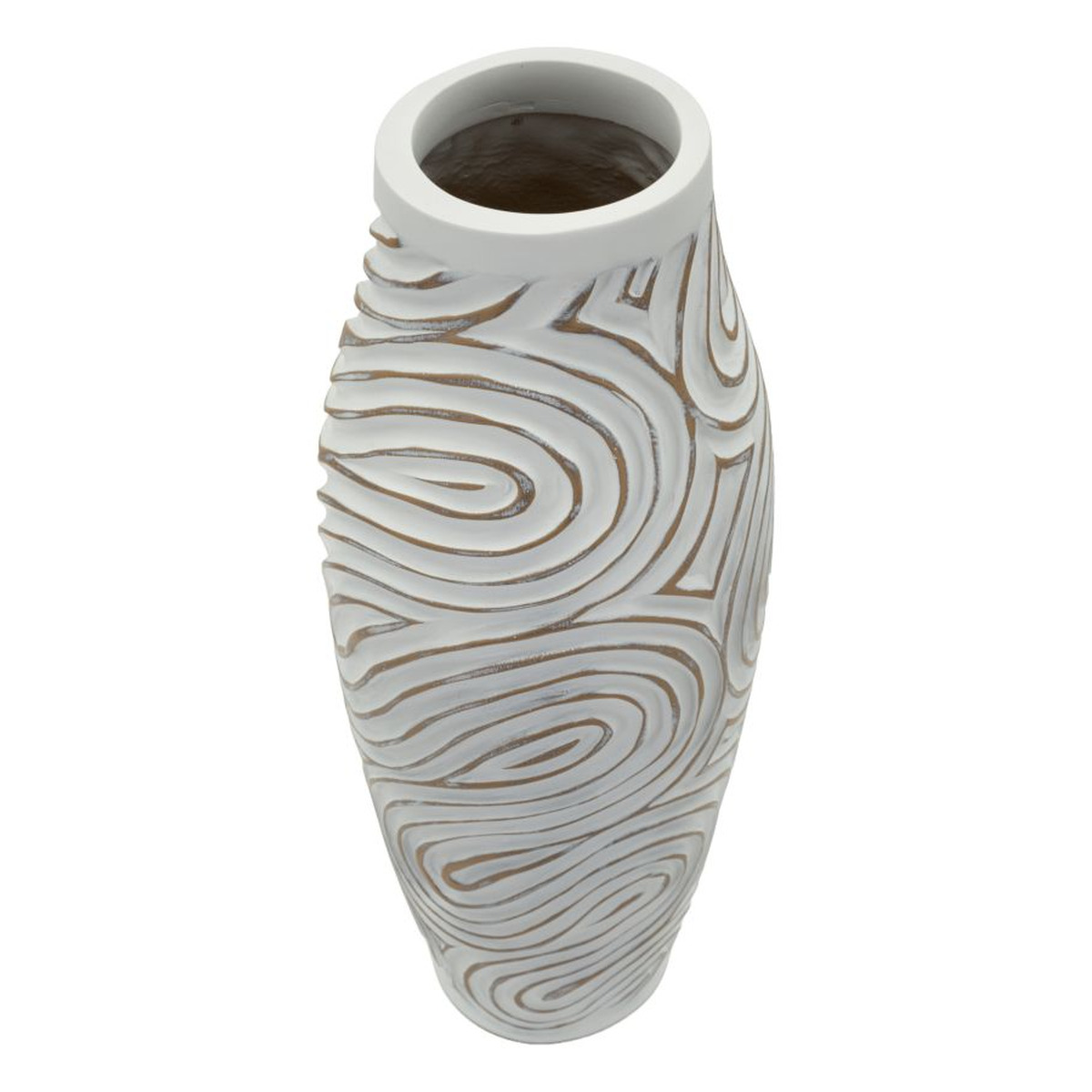 Kendra Home - Vaso Decorativo VKH1024, Bianco, 18,5x18,5x50 cm