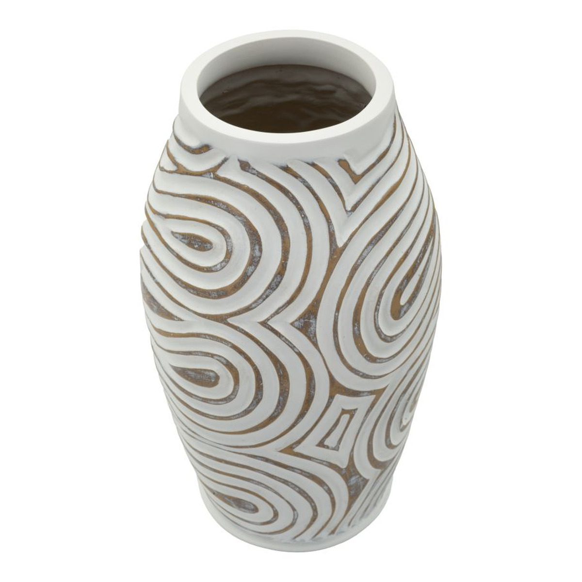 Kendra Home - Vaso Decorativo VKH1025, Bianco, 19,5x19,5x35 cm