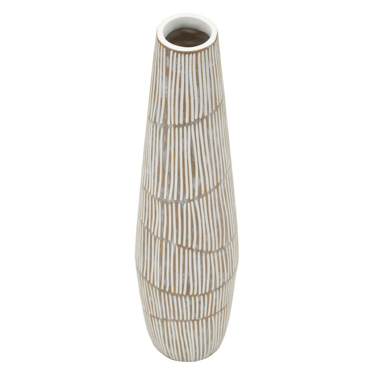 Kendra Home - Vaso Decorativo VKH1028, Bianco, 17x17x68,5 cm