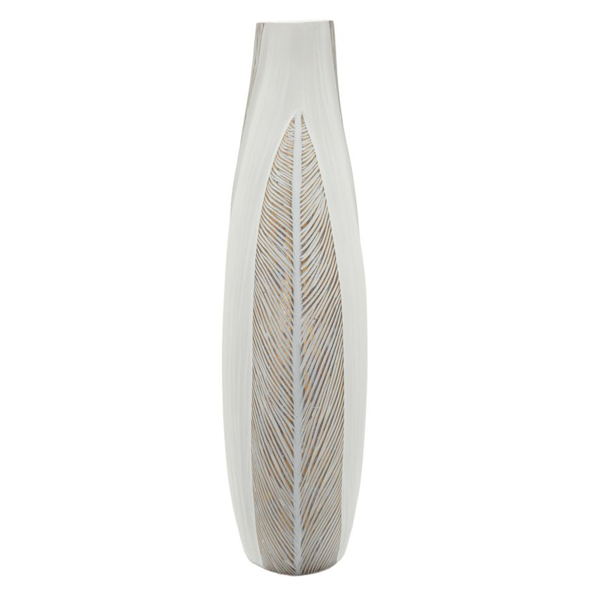Kendra Home - Vaso Decorativo VKH1030, Bianco, 29,5x13,5x50 cm