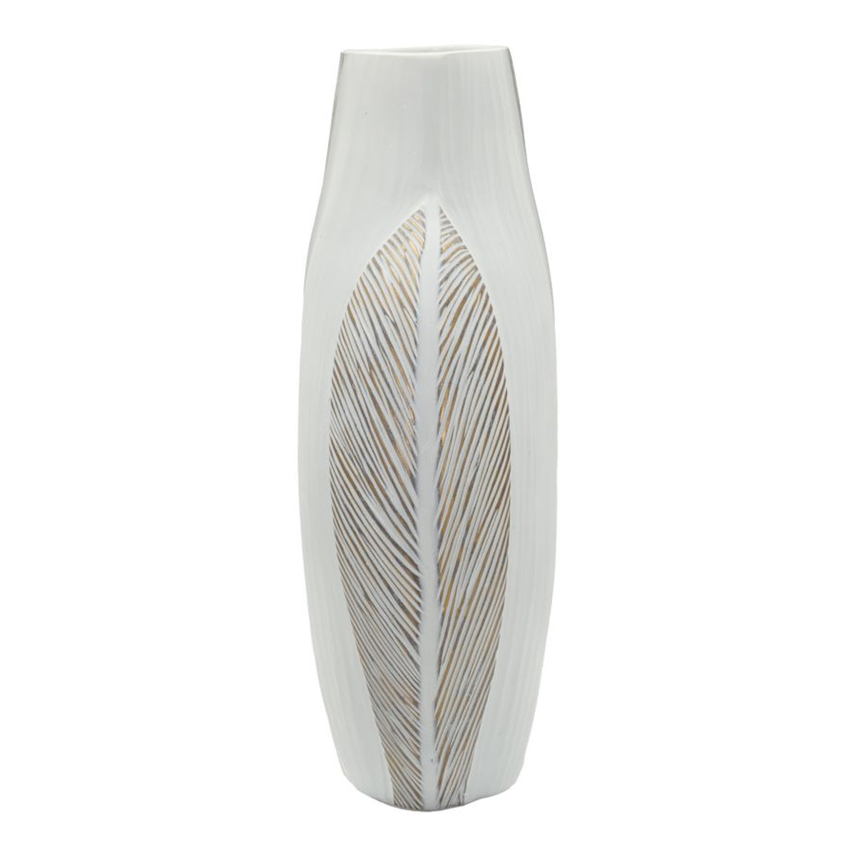 Kendra Home - Vaso Decorativo VKH1031, Bianco, 35x13,5x37,5 cm