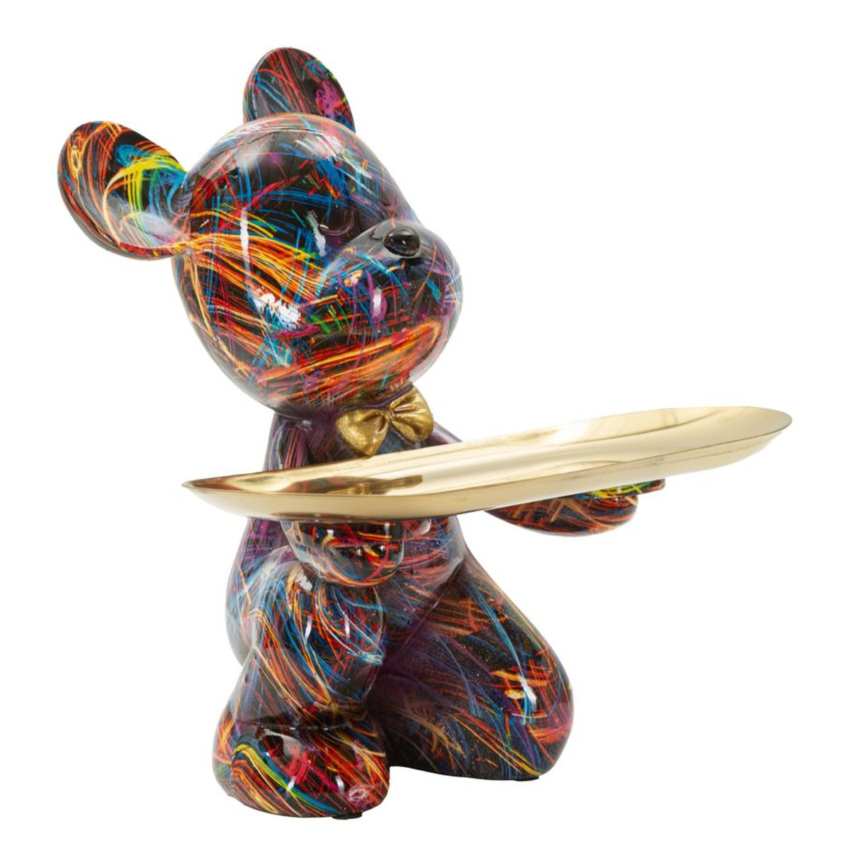 Kendra Home - Scultura Orsetto 3, Multicolore, 17x15x22,5 cm