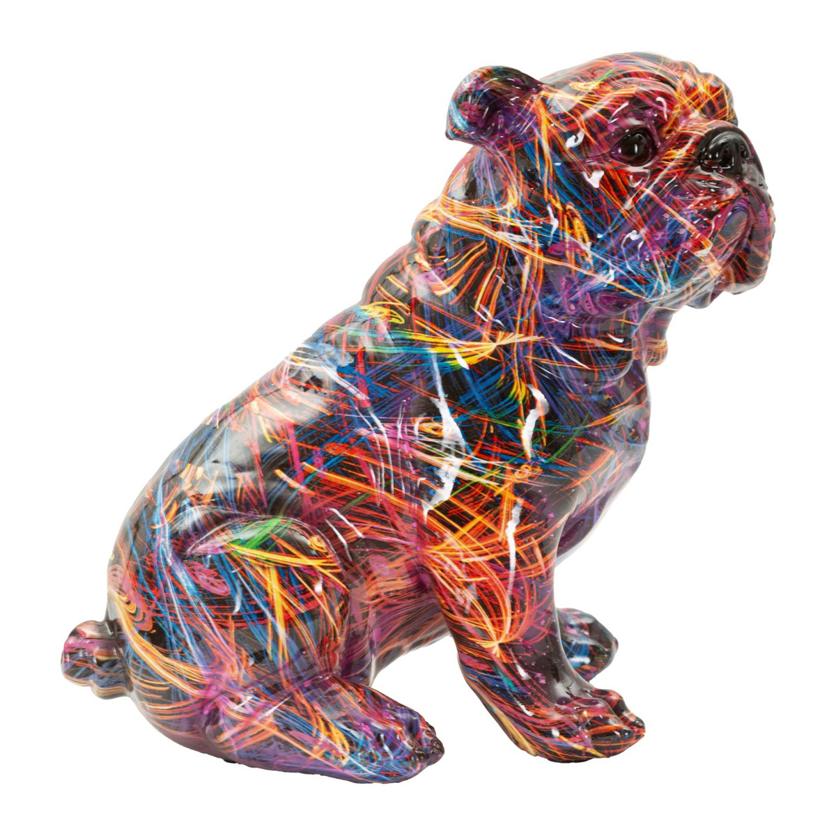 Kendra Home - Scultura Bulldog, Multicolore, 21,5x15,5x21 cm