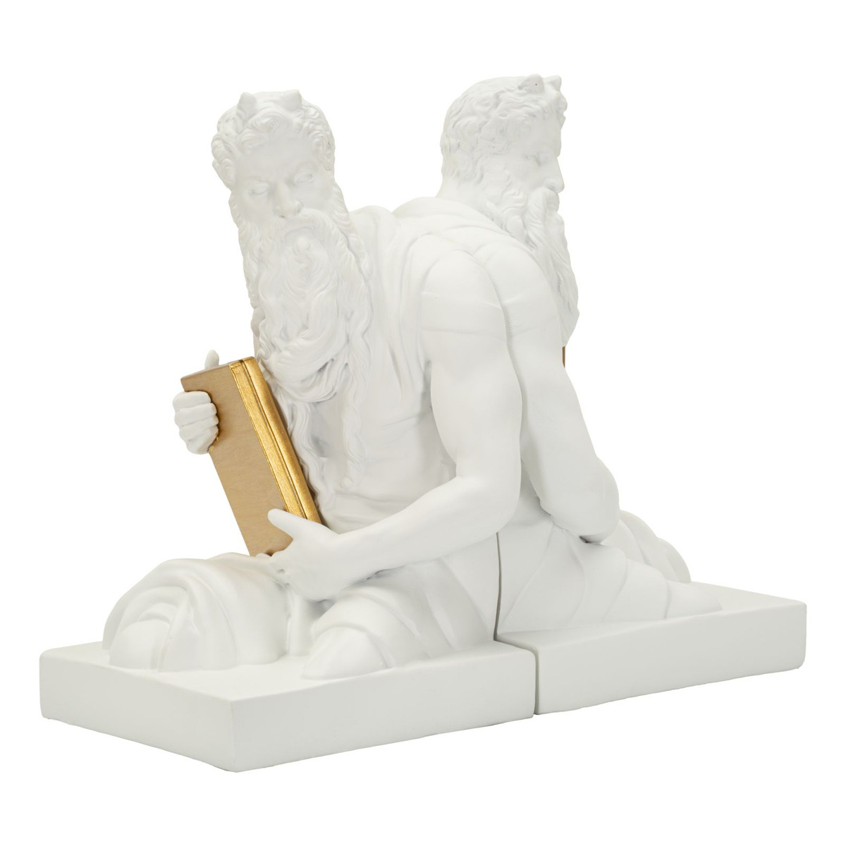 Kendra Home - Scultura Nettuno, Bianco, 25,5x15x22,3 cm