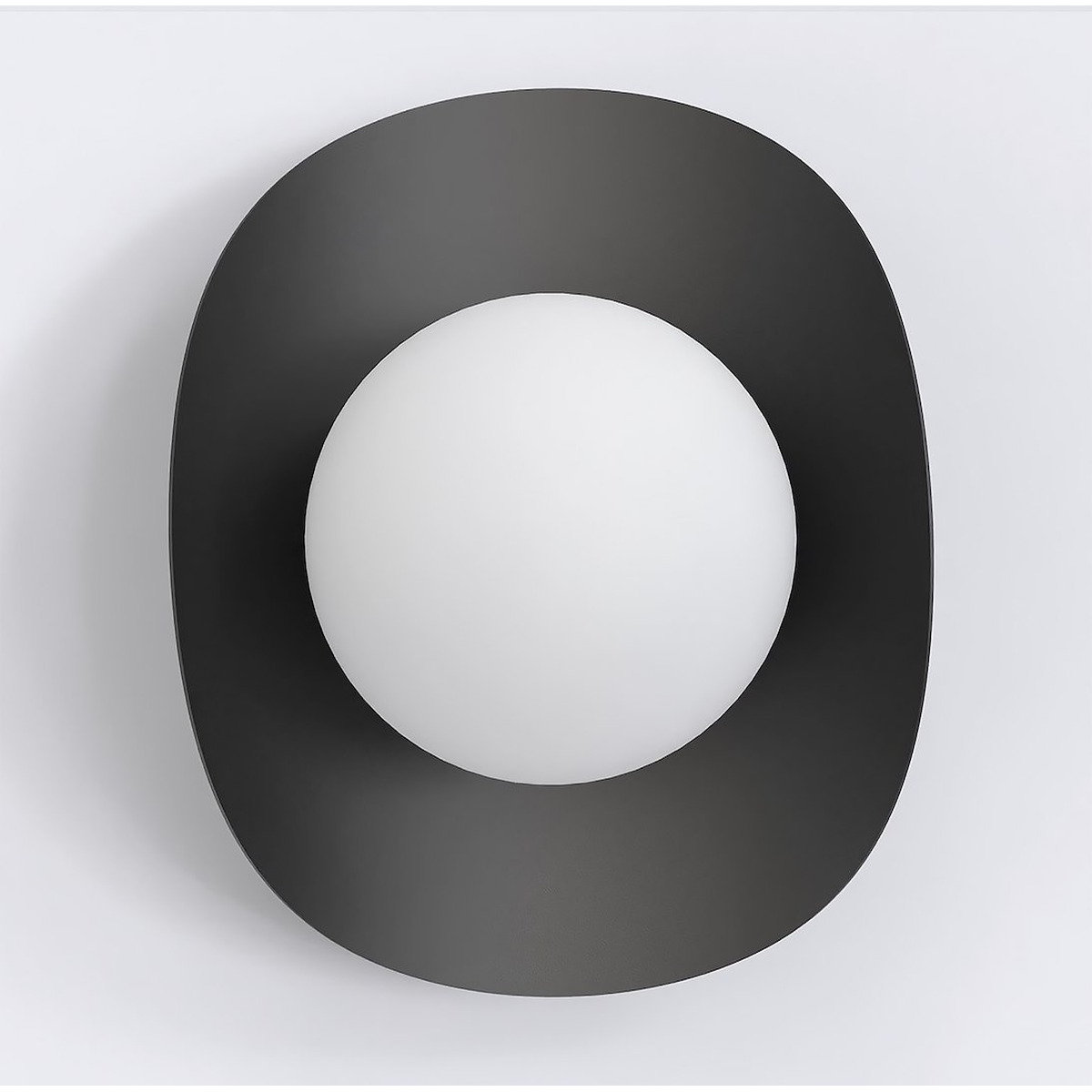 Lampada a parete Fiero in acciaio nero con diffusore in vetro