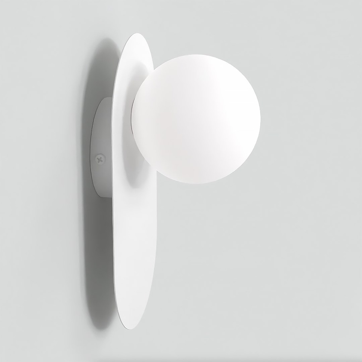 Lampada a parete Viva in acciaio bianco opaco
