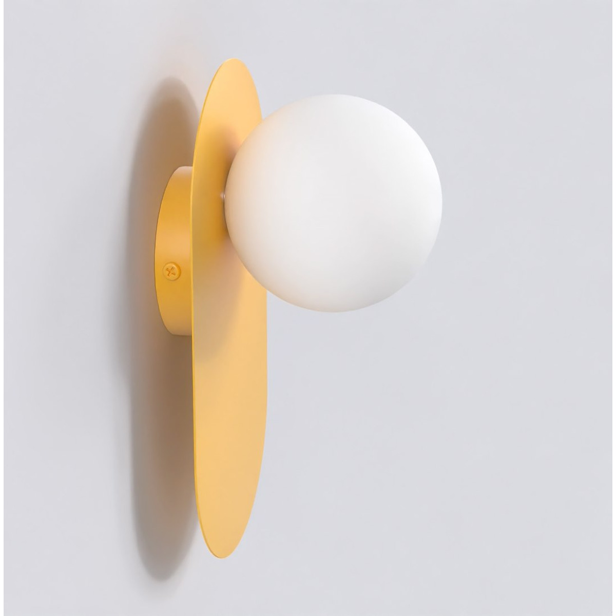 Lampada da parete Viva in acciaio arancione e vetro