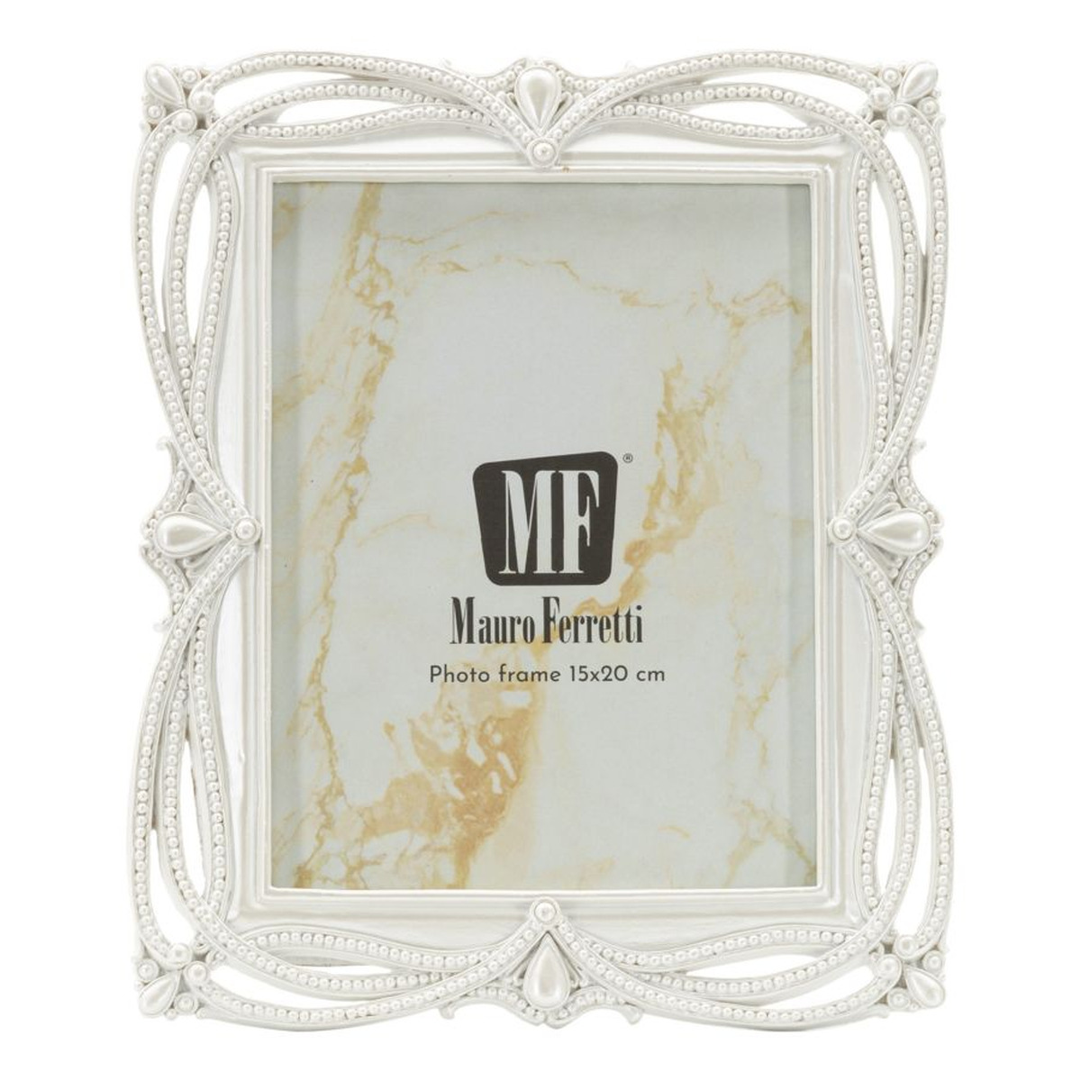 Cornice portafoto Ribbon argento con profilo a nastro 15x20 cm