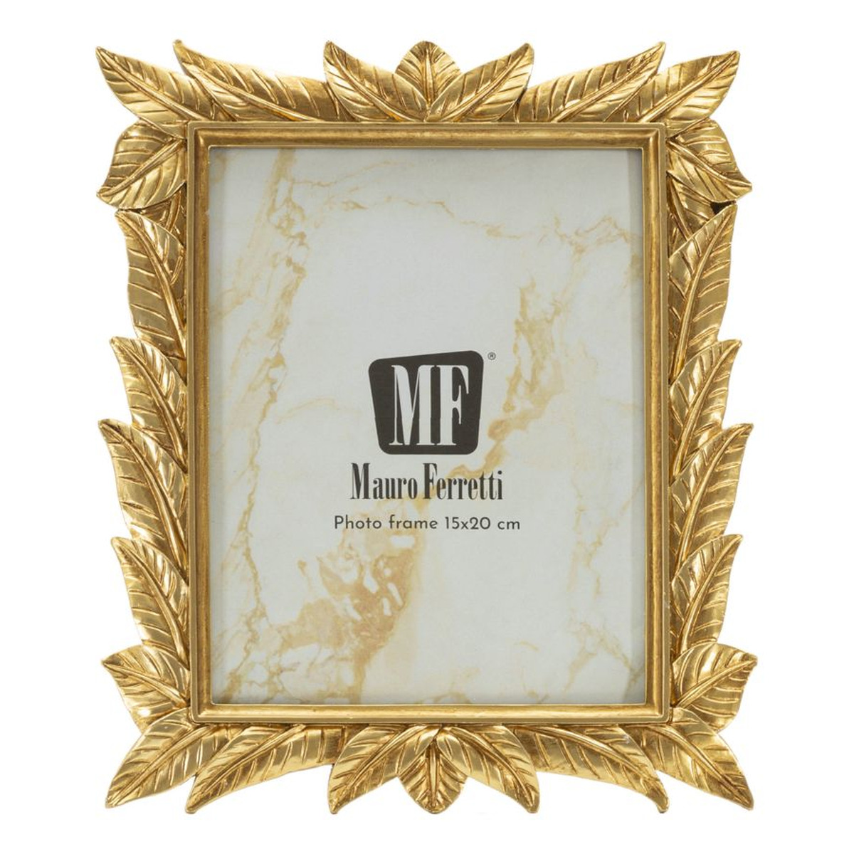 Cornice portafoto Laurel oro con decoro a foglie di alloro 15x20 cm