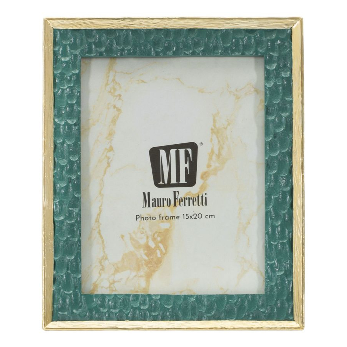 Cornice portafoto Grent in resina verde smeraldo e oro 15x20