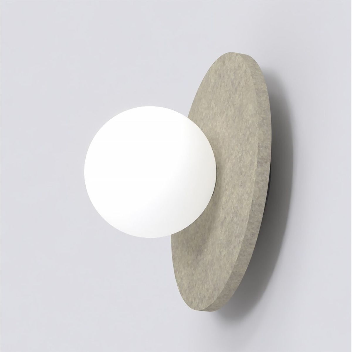 Lampada da parete CALMA in acciaio e feltro beige