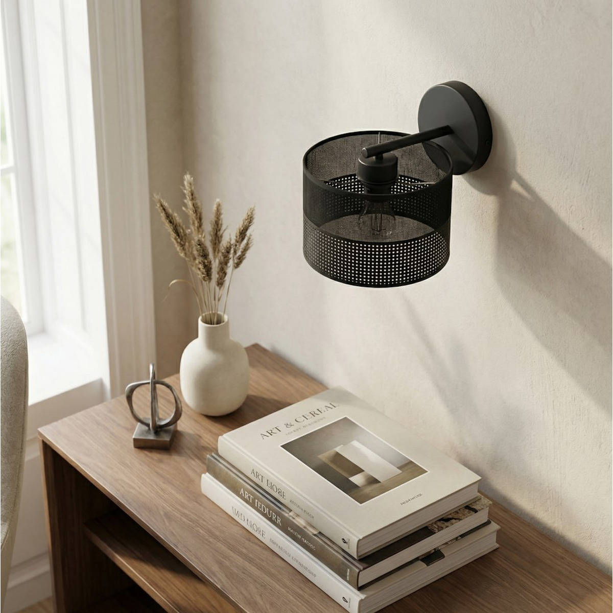 Lampada da parete Karbon in acciaio nero