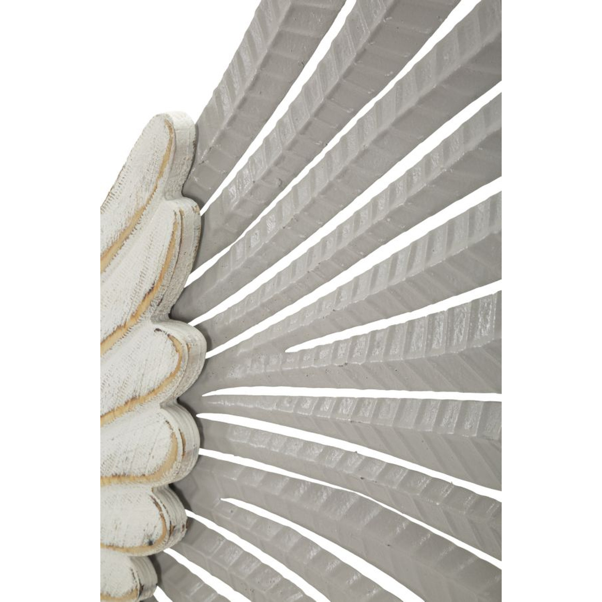 Pannello da parete Ali Natural coppia di ali in ferro e MDF bianco