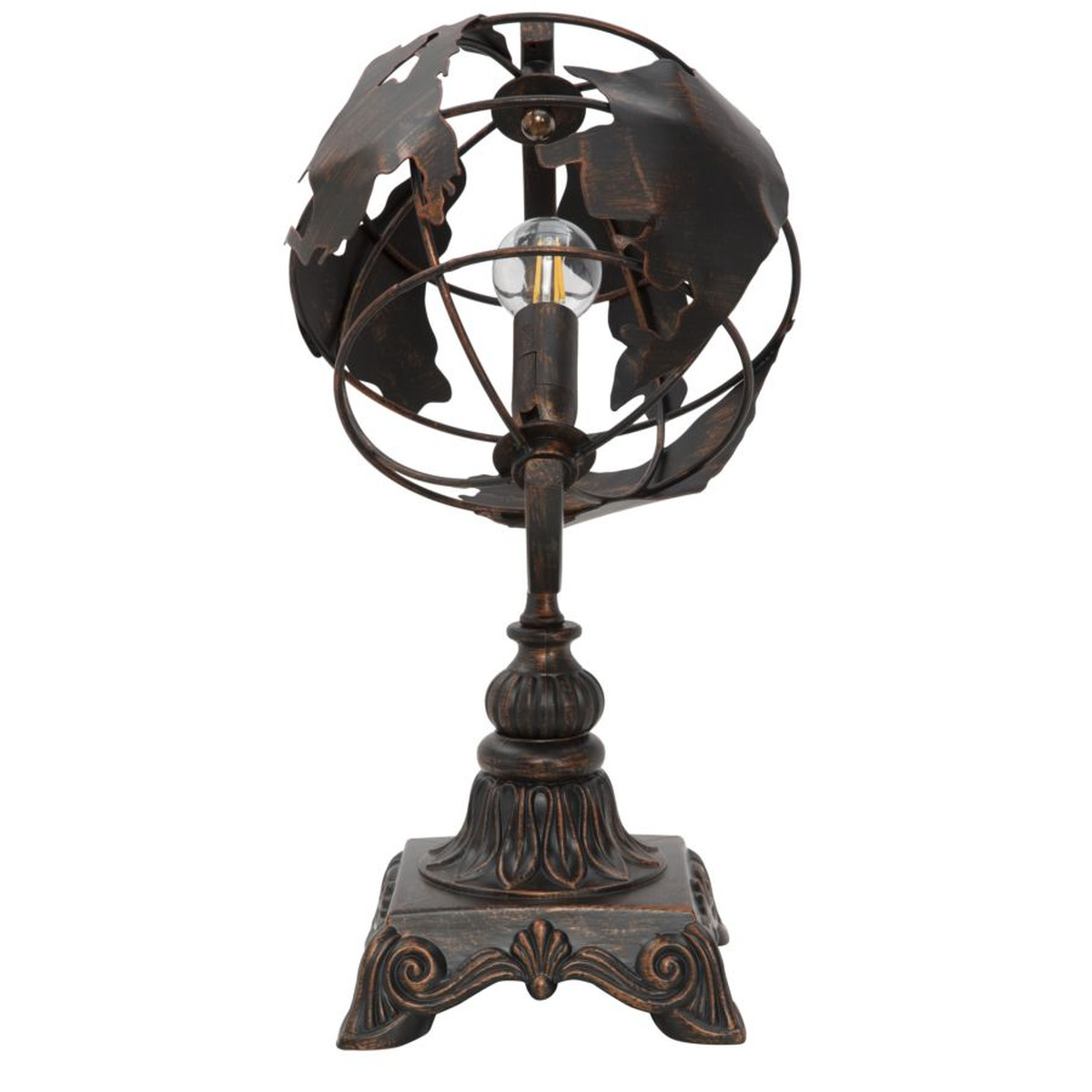 Lampada da tavolo World Industry in ferro brunito a forma di globo