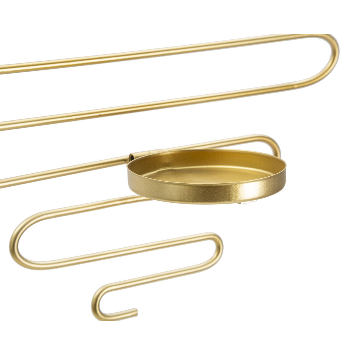 Set 2 portacandele da muro Alid in ferro dorato CM 33x10x34 (vetro non incluso)