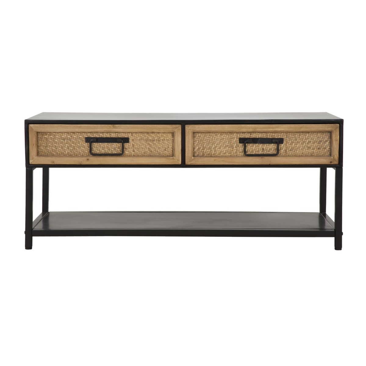 Porta TV Hanoi in ferro e legno — 95x38x38 cm