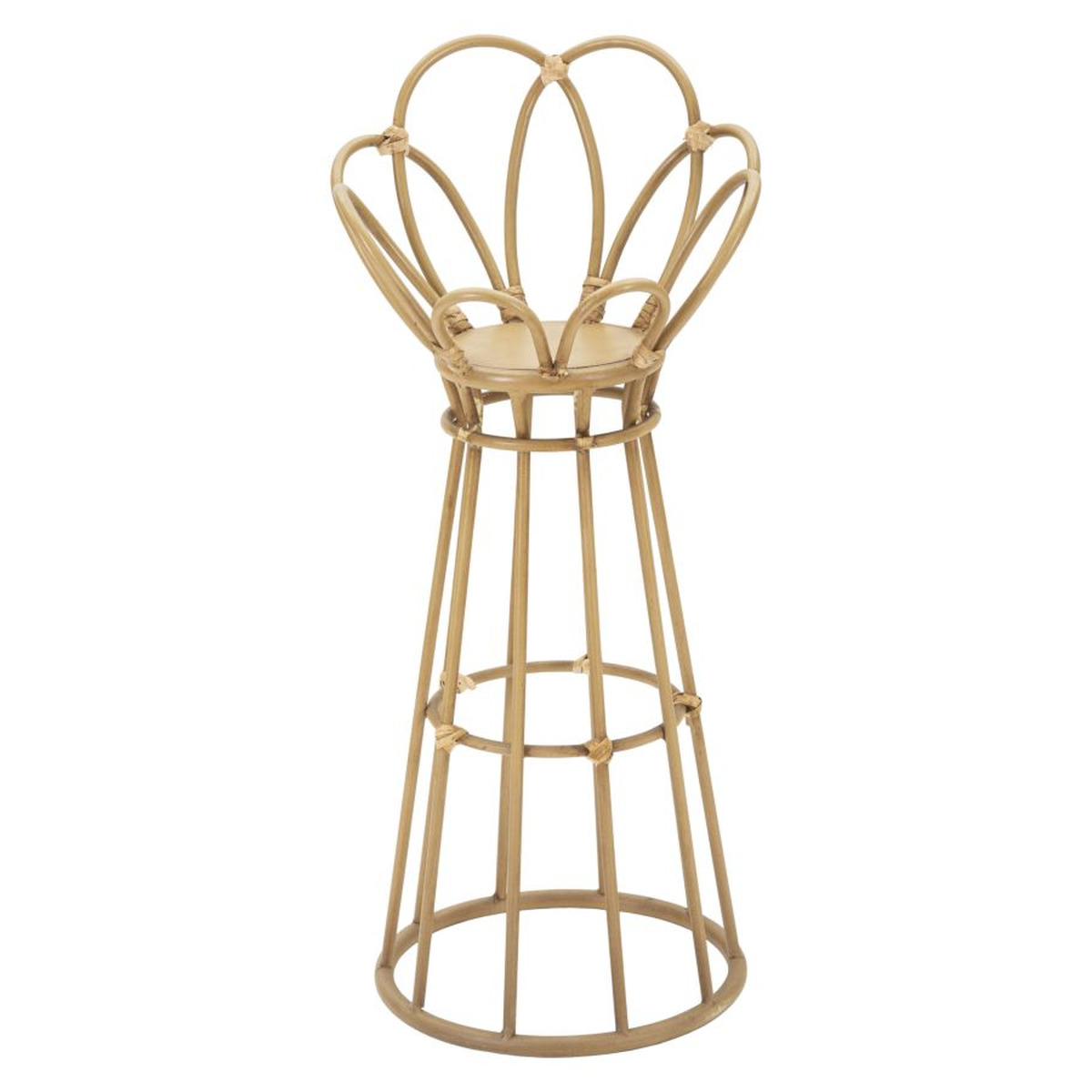 Porta-vaso Panama Tower in ferro e rattan Ø 28x62 cm