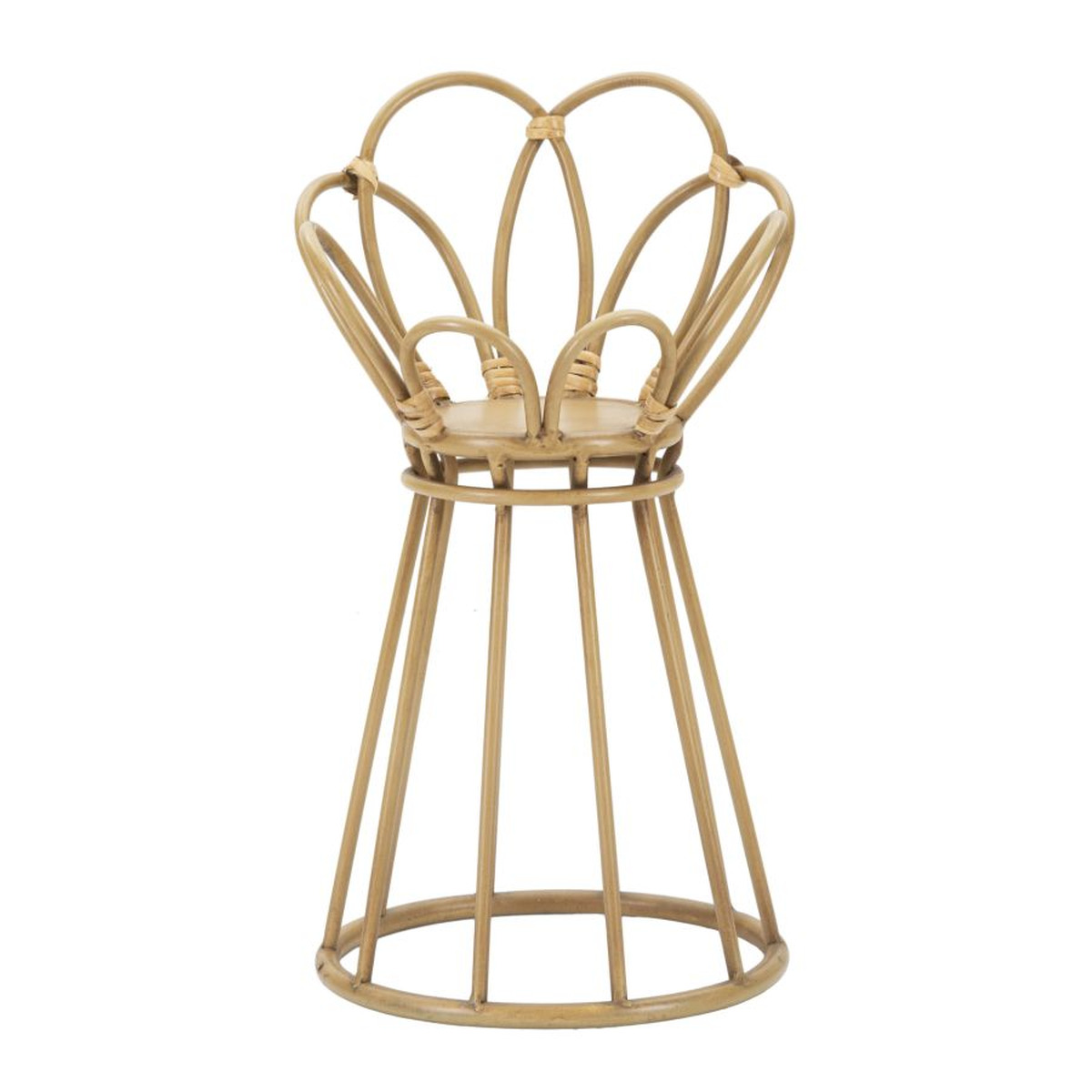 Porta-vaso Panama Tower in ferro e rattan Ø 28x48 cm