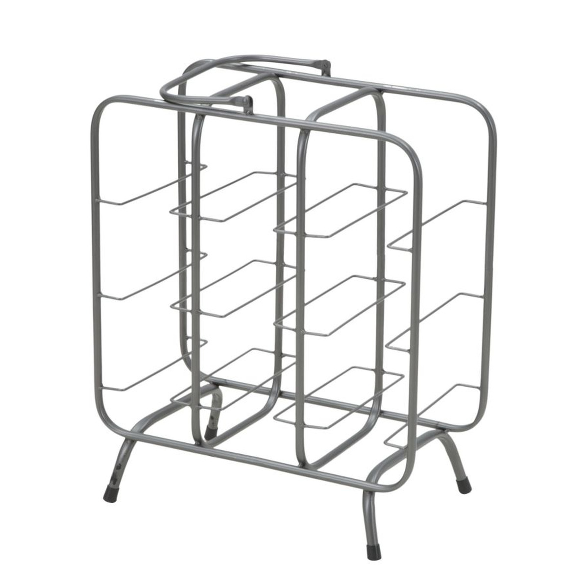 Portabottiglie rack rettangolare in ferro grigio scuro 9 posti 40x23x47,5 cm
