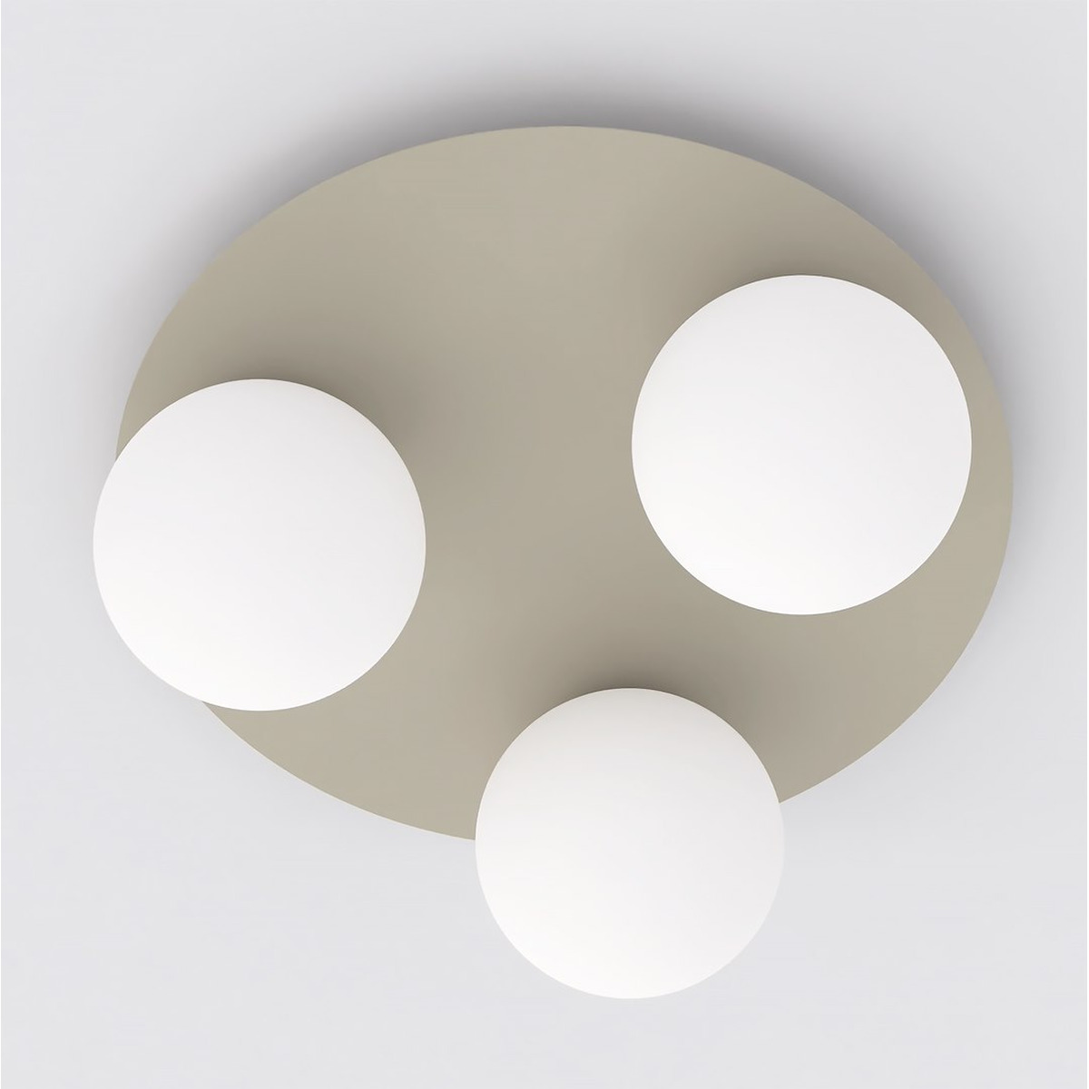Lampada da soffitto SOLAR in acciaio mokka e vetro opale