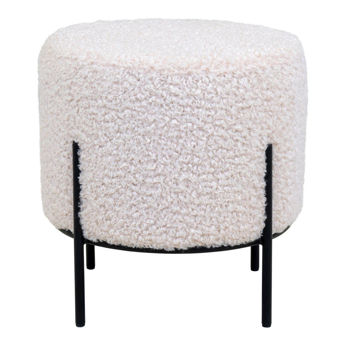 Kendra Home - Pouf Alford, Bianco, 35,5x35,5x37 cm