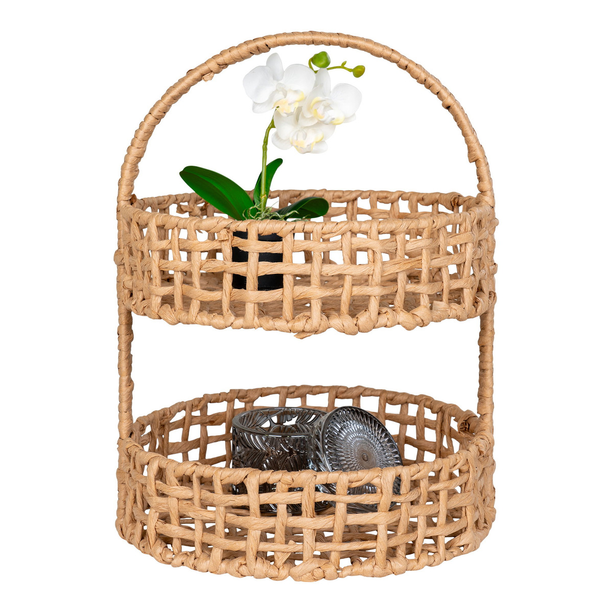 Kendra Home - Vassoio Anadia, Marrone, 29x29x39 cm