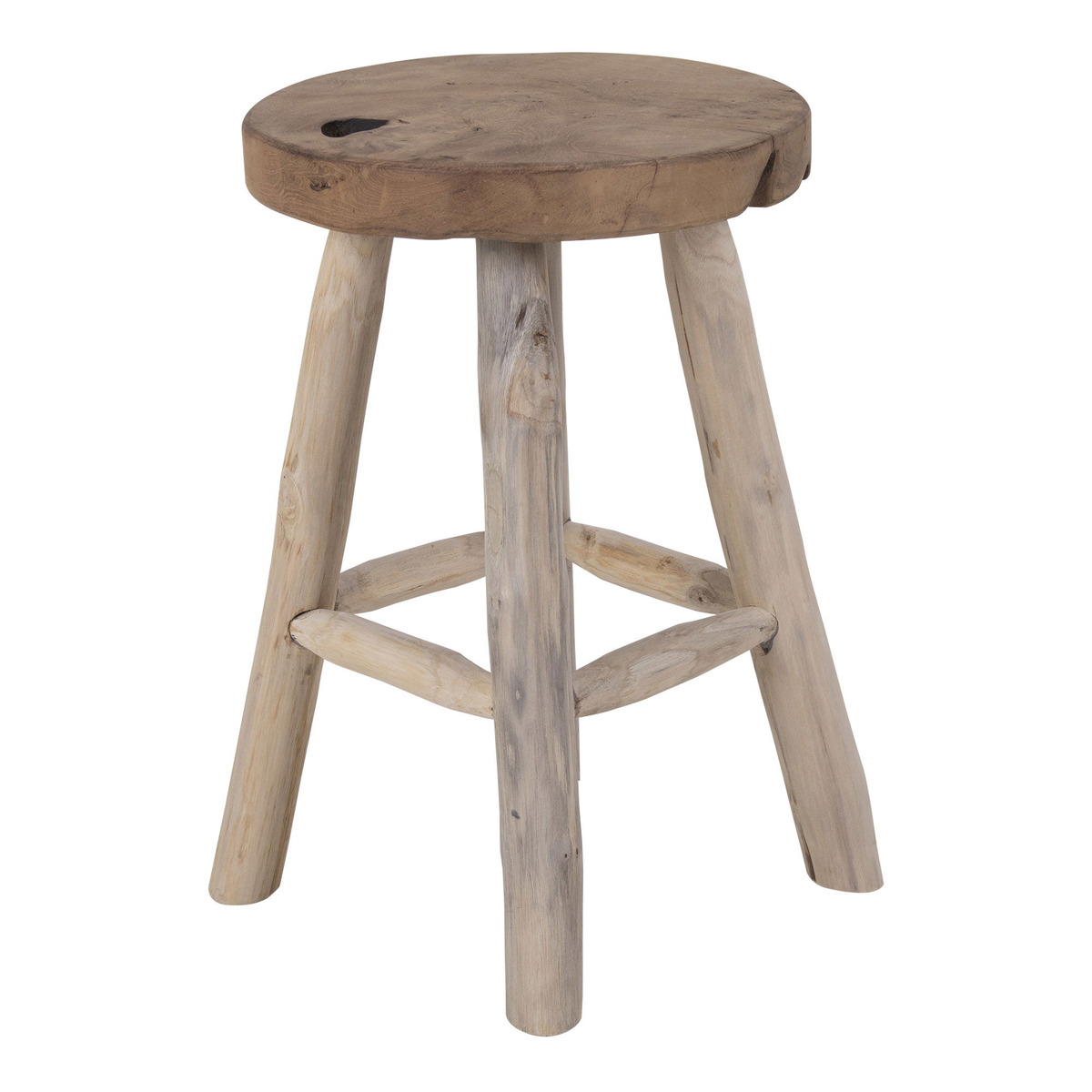 Kendra Home - Small Stool Badia, Brown, 30x30x45 cm