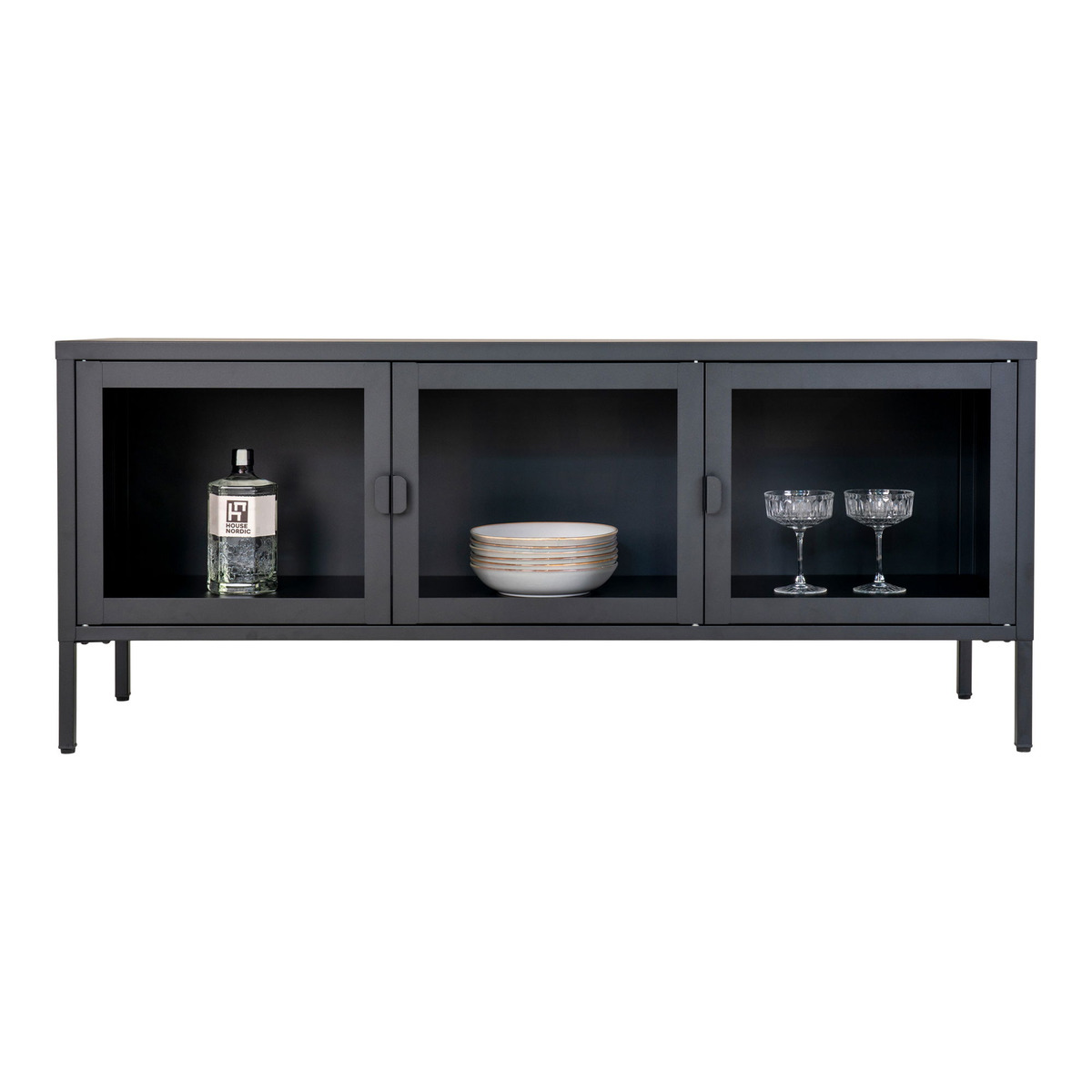 Kendra Home - Mobile Porta TV Brisbane, Nero, 40x130x55 cm