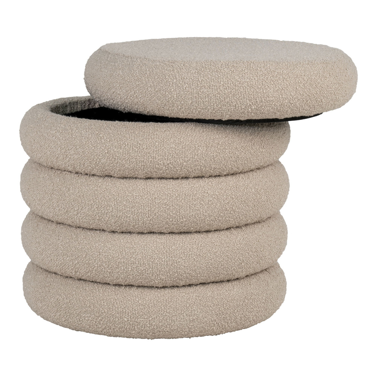 Kendra Home - Pouf Brooklyn, Beige, 44x44x44 cm