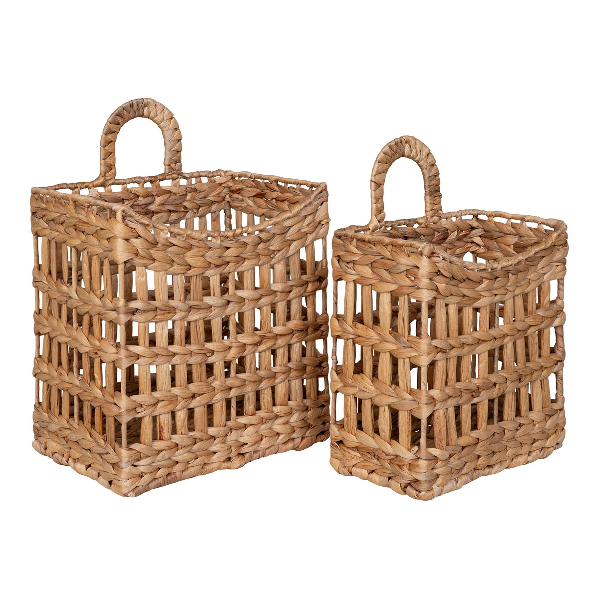 Kendra Home - Set di 2 Cesti Portaoggetti Cala, Marrone, 14x26x38 cm