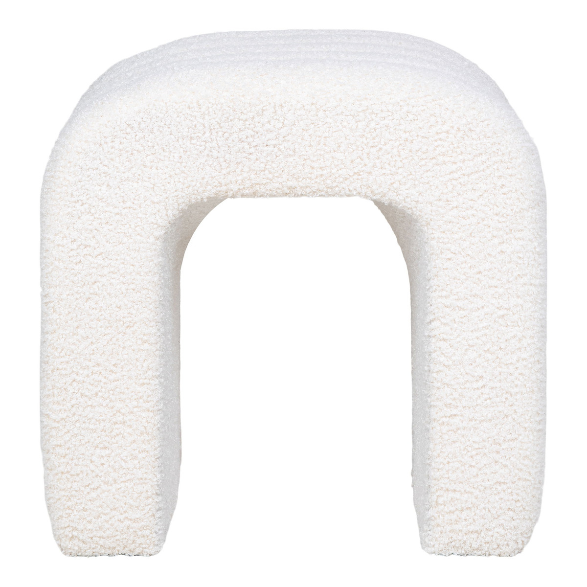 Kendra Home - Pouf Colma, Bianco, 42x42x36 cm