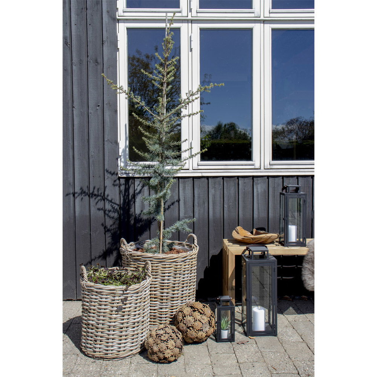 Kendra Home - Set di 2 Cesti Portaoggetti Indo, Marrone, 40x40x48 cm