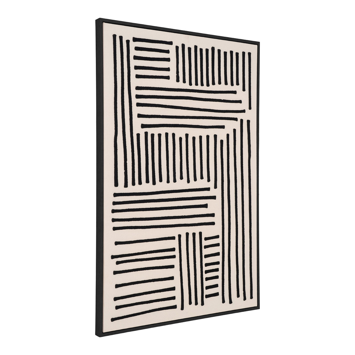 Kendra Home - Stampa su Tela con Cornice Lipari, Nero, 4x60x90 cm