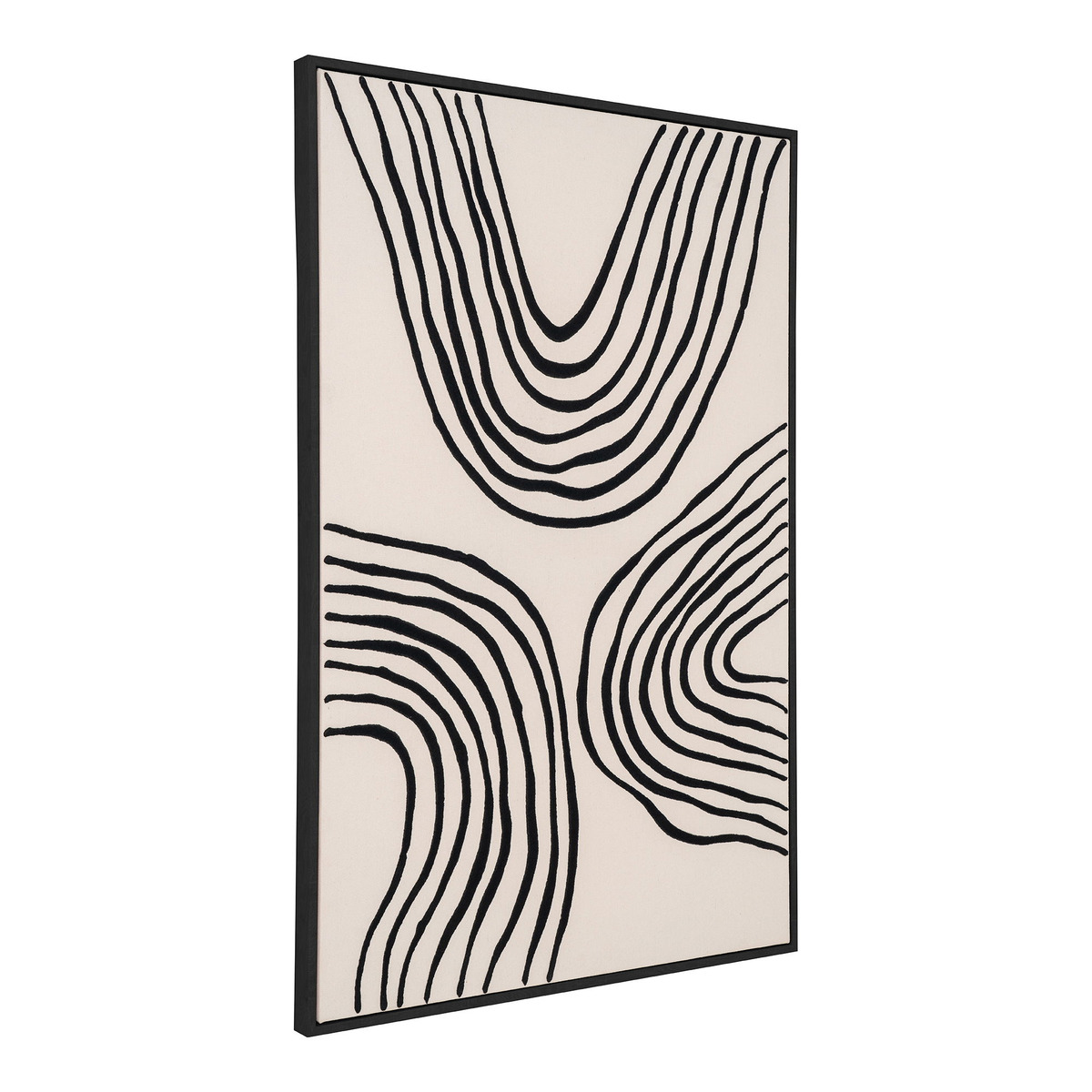 Kendra Home - Stampa su Tela con Cornice Lipari1, Nero, 3x60x90 cm