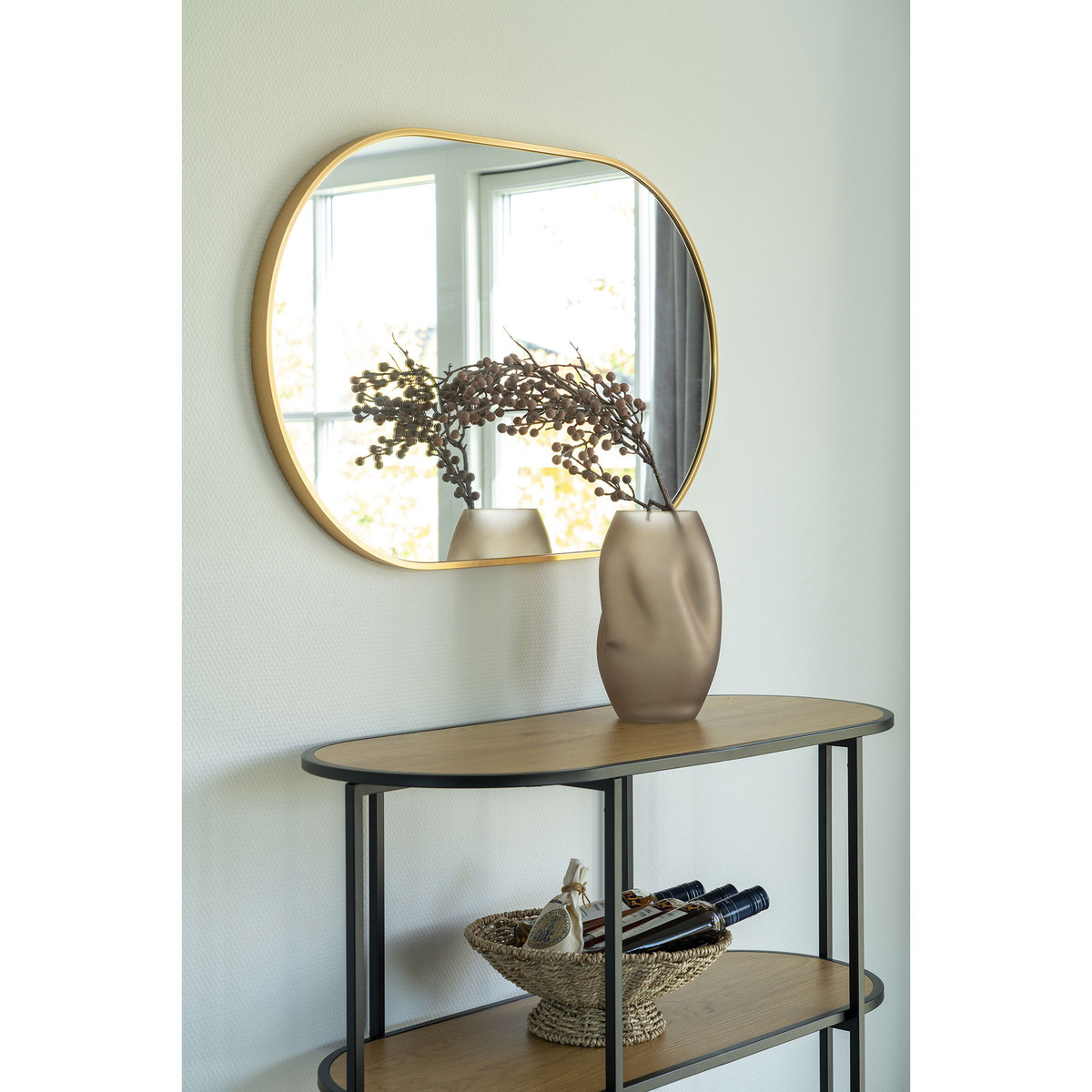 Kendra Home - Mirror with Frame Madrid 3, Silver, 3x50x80 cm