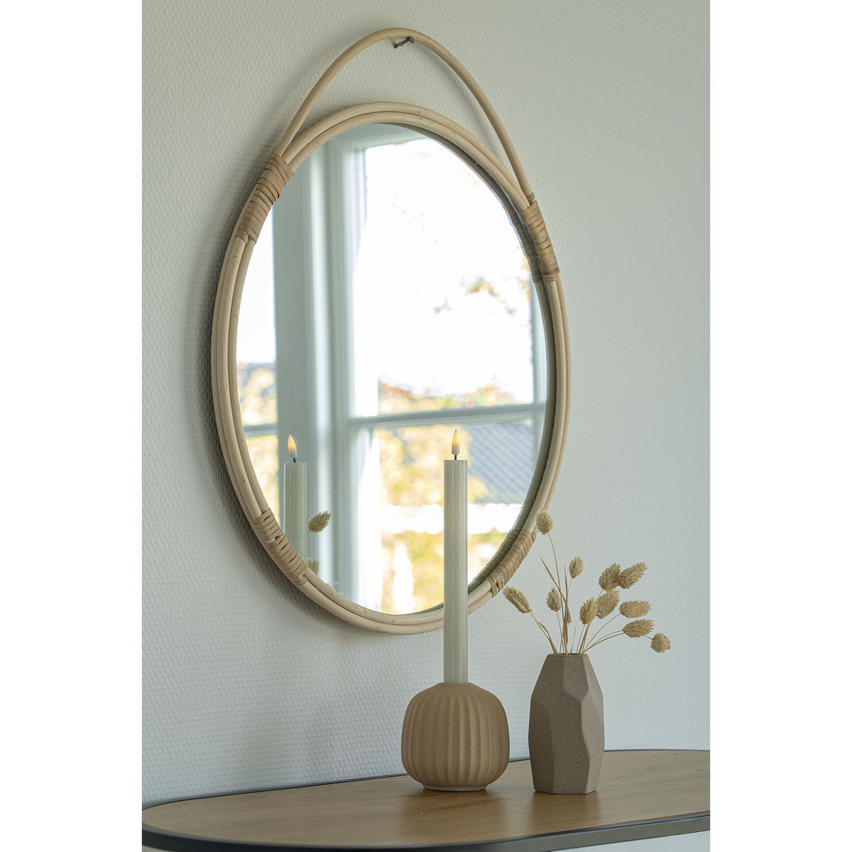 Kendra Home - Specchio con Cornice Malo, Marrone, 50x2x50 cm