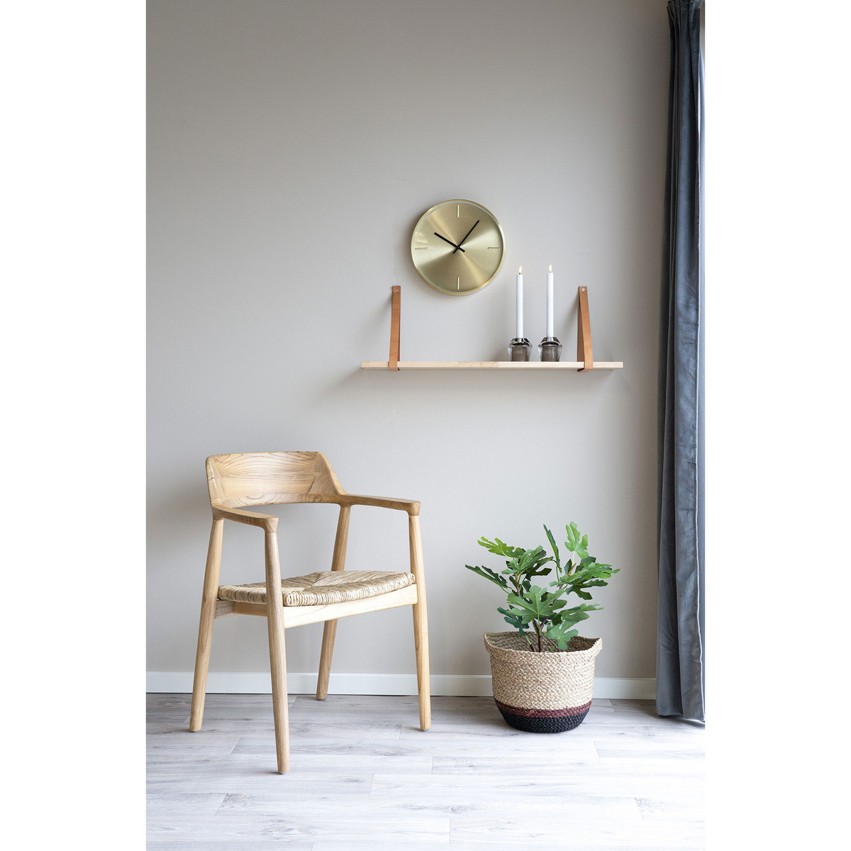 Kendra Home - Shelf Marea, Brown, 20x80x2 cm