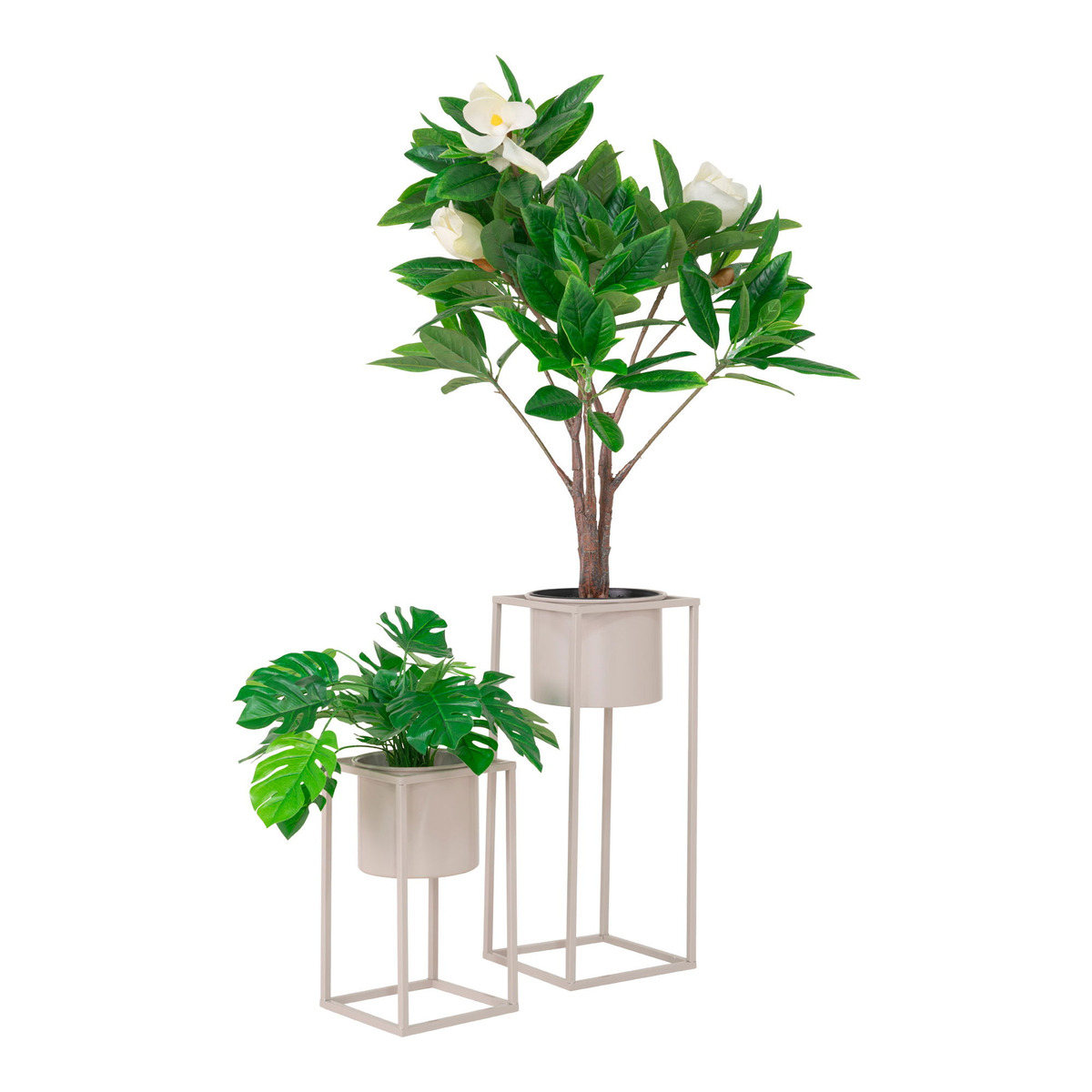 Kendra Home - Set di 2 Vasi per Piante Marla, Beige, 17x17x31 cm