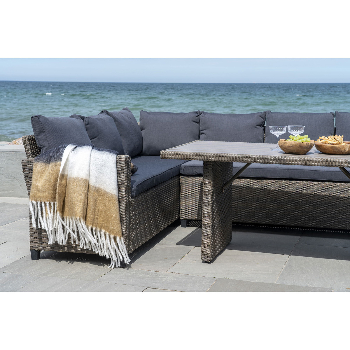 Kendra Home - Plaid Sintra, Marrone, 170x130x0,5 cm