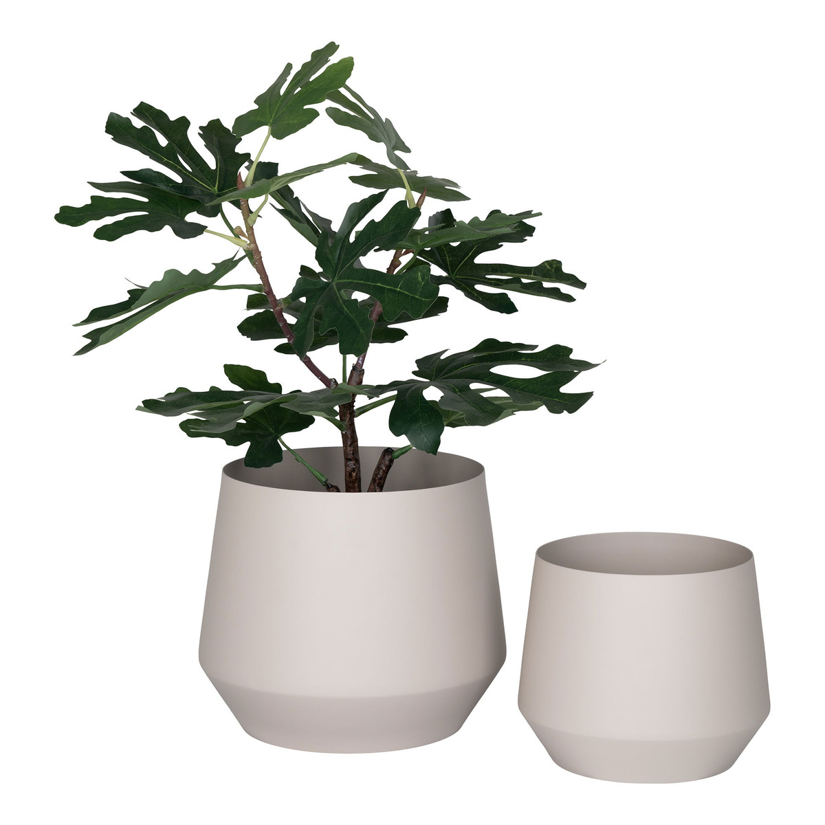 Kendra Home - 2 pcs Plant Pots Set Trofa, Beige, 20x20x16 cm