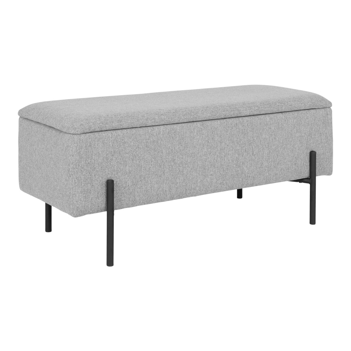 Kendra Home - Panca con Portaoggetti Watford, Grigio, 36,5x95x43 cm