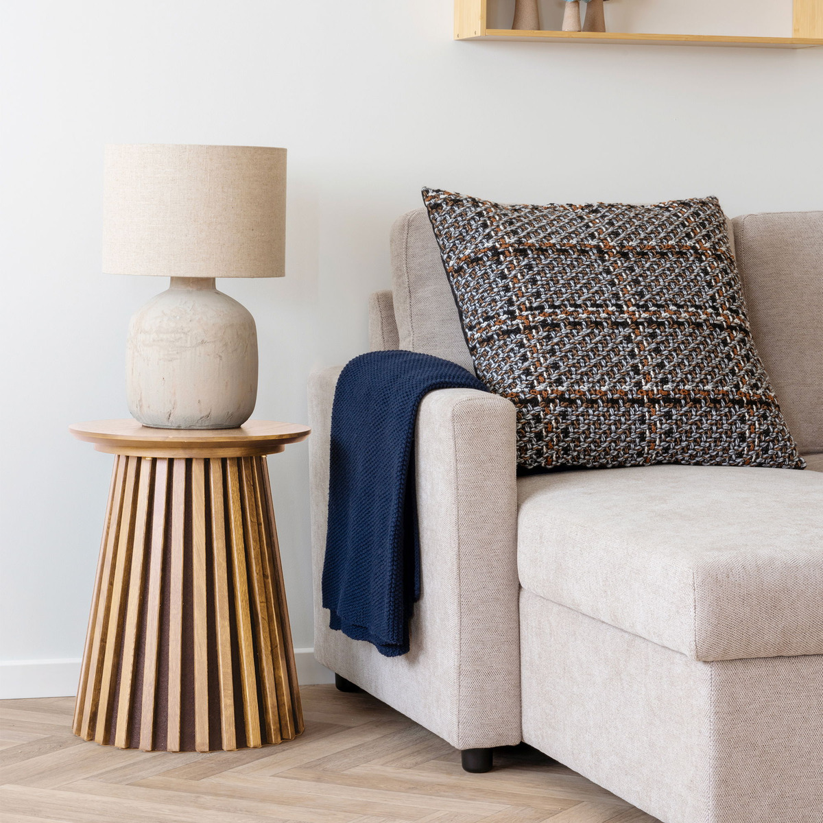 Kendra Home - Comodino Osaka, Marrone, 40x40x50 cm