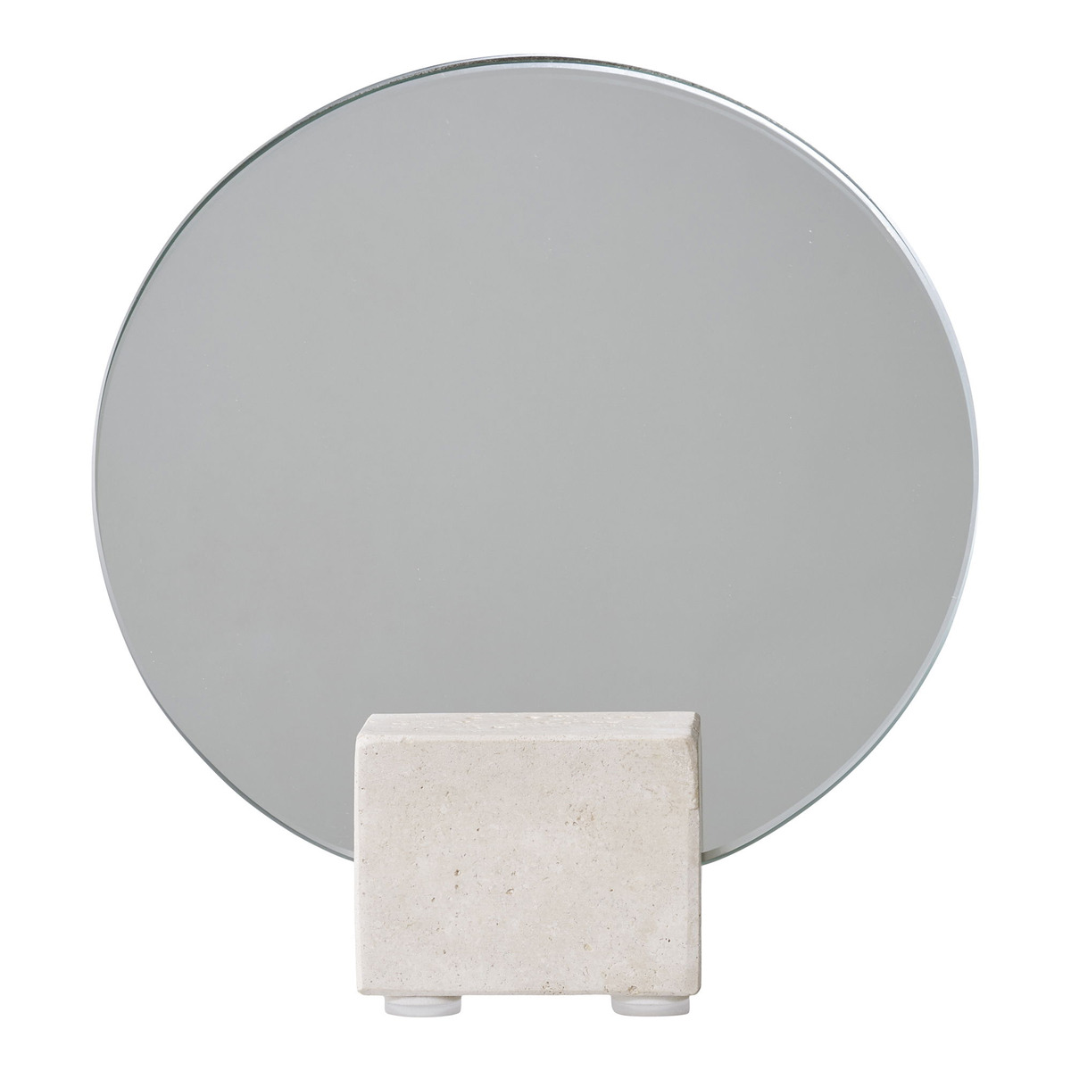 Kendra Home - Specchio da Tavolo Lucia, Beige, 6,5x18x18 cm