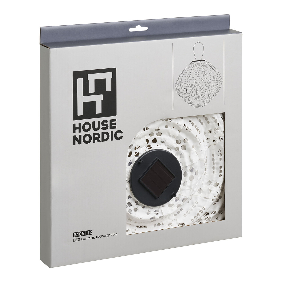 Kendra Home - Lanterna Hardwood, Bianco, 30x30x24 cm