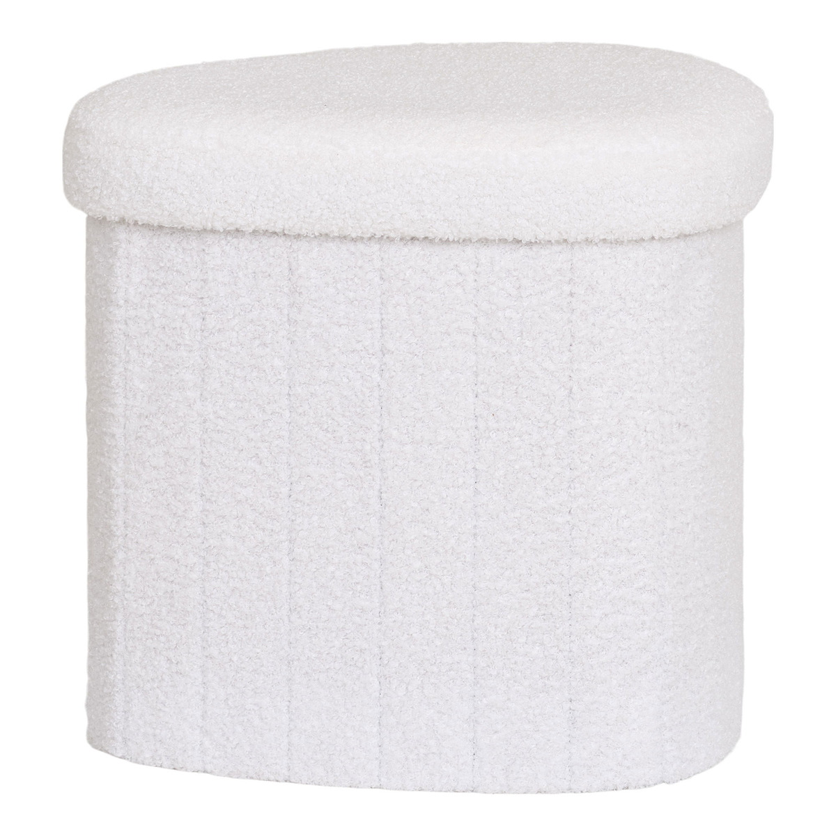 Kendra Home - Pouf Medford, Bianco, 36,5x42,5x37,5 cm