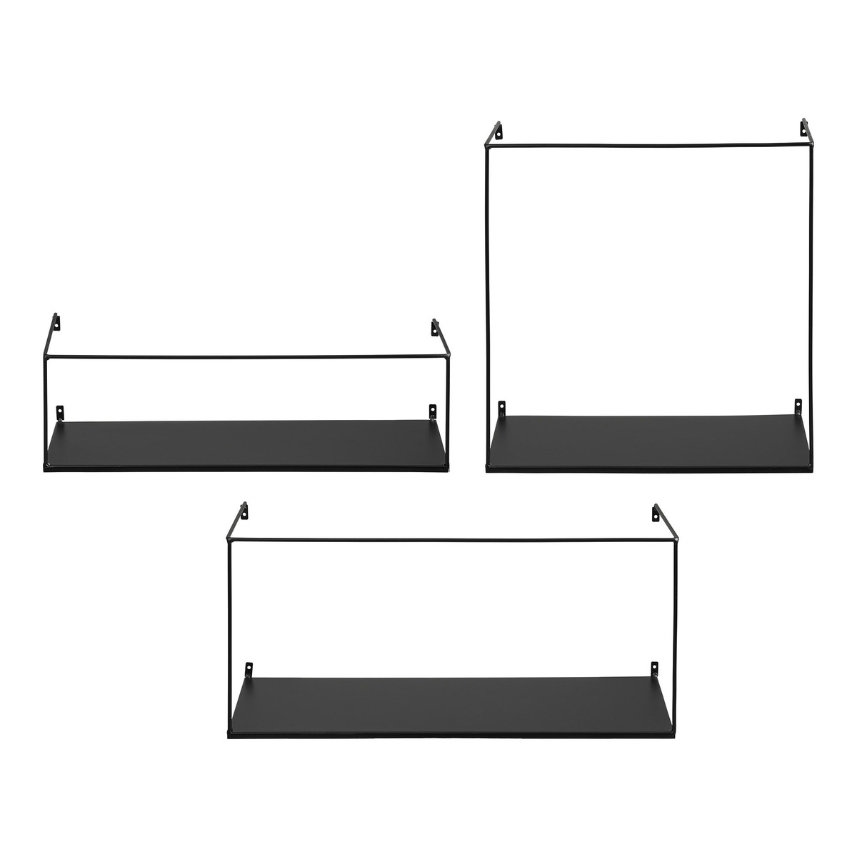 Kendra Home - Mensola Ulmo, Nero, 50x16x15 cm